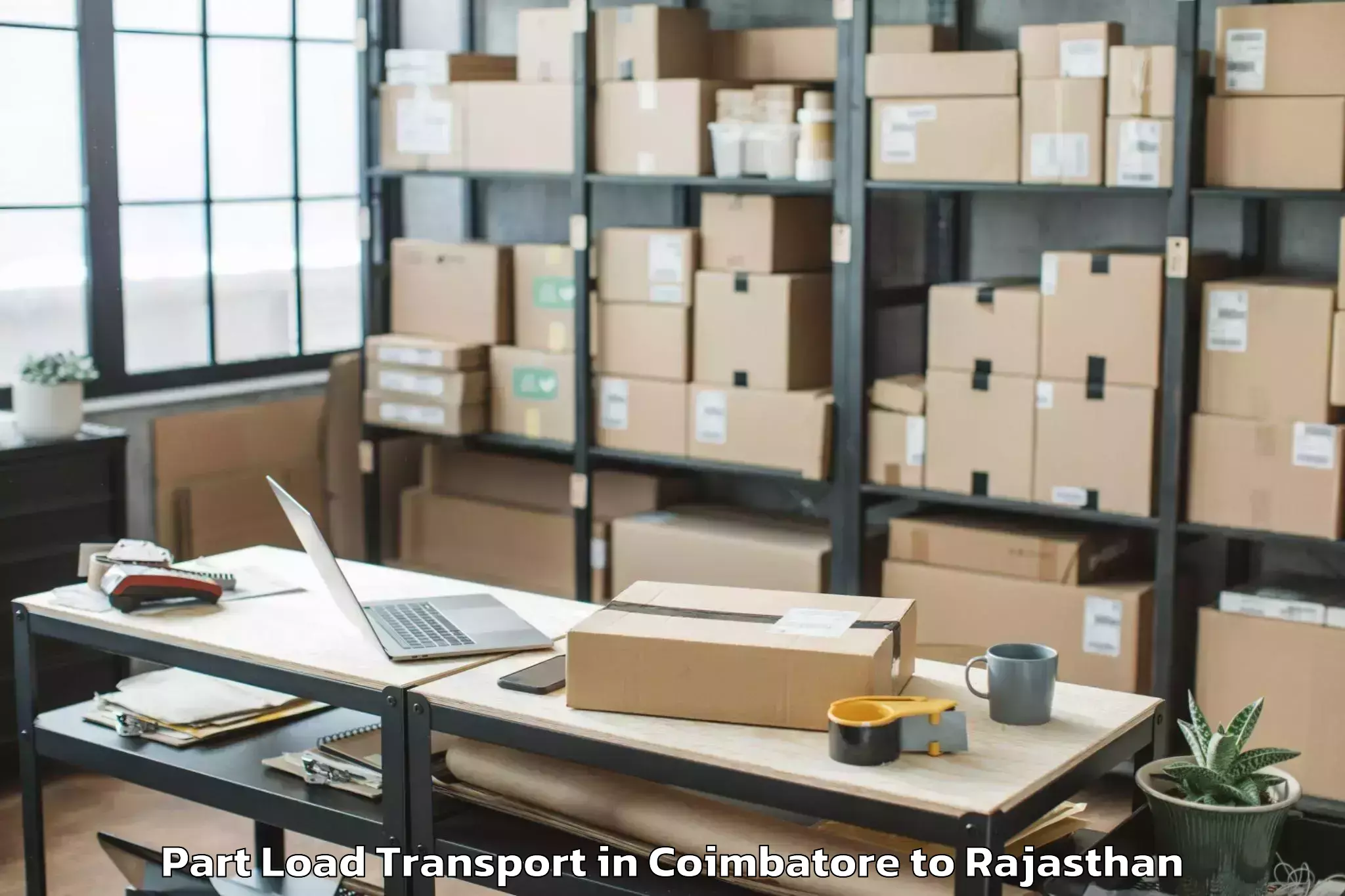 Top Coimbatore to Malsisar Part Load Transport Available